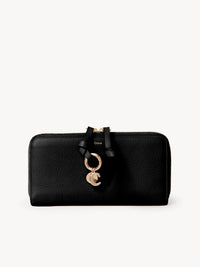 Portefeuille long zippé Alphabet en cuir - Black