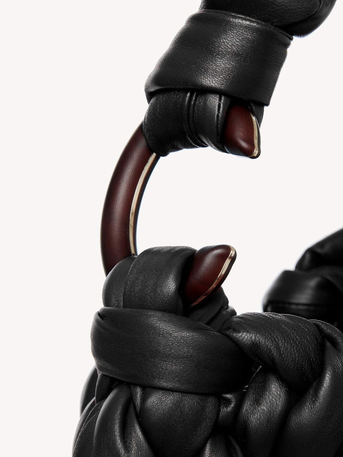 Grand sac hobo Wooden C en cuir - Black