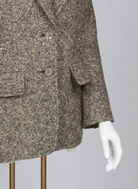 NEW_Veste avec poches en laine et soie - Mainly Brown