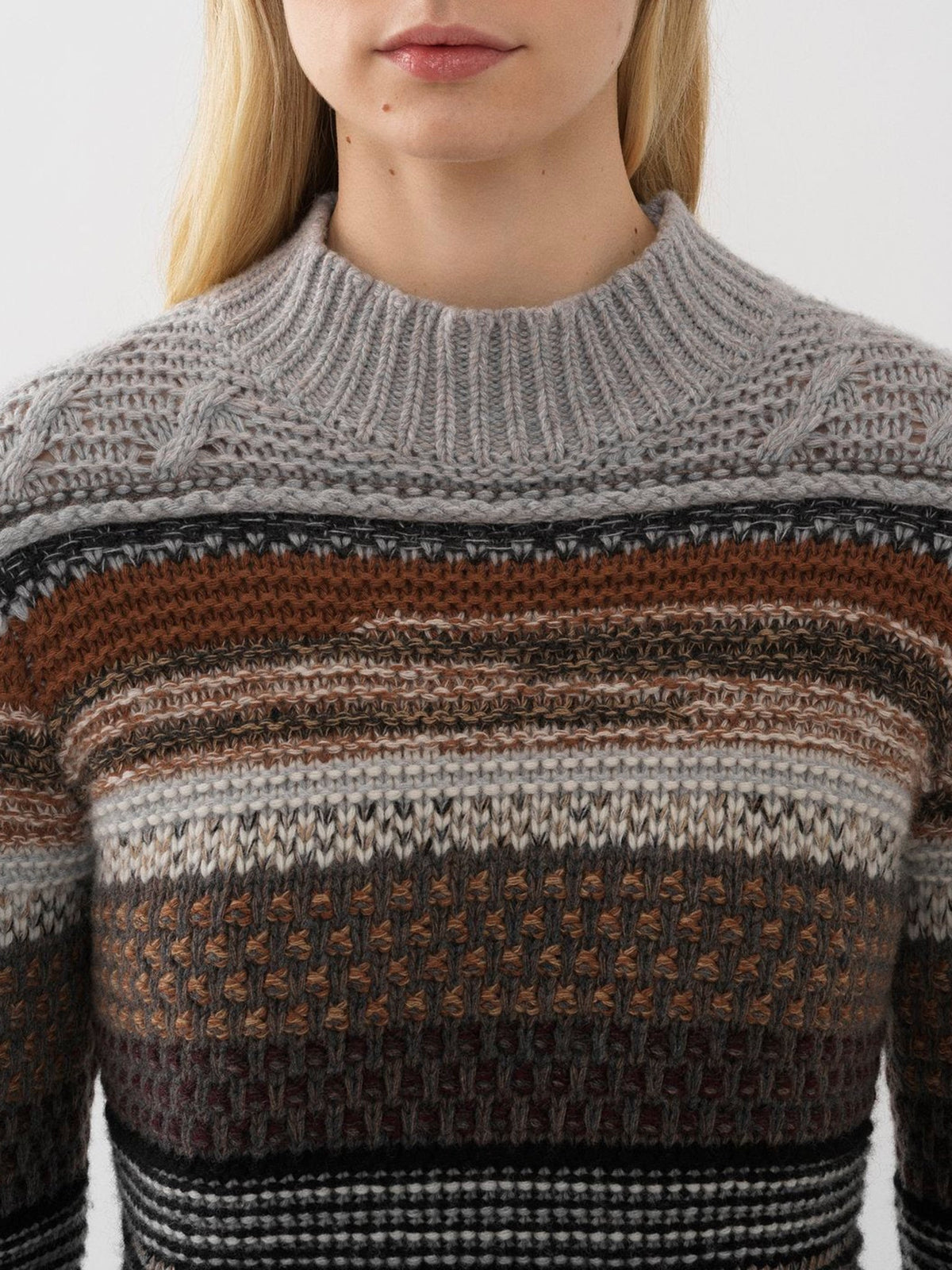 NEW_Pull à rayures en cachemire et laine - Multicolor