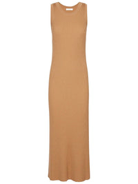 Robe côtelée sans manches en laine - Worn Brown