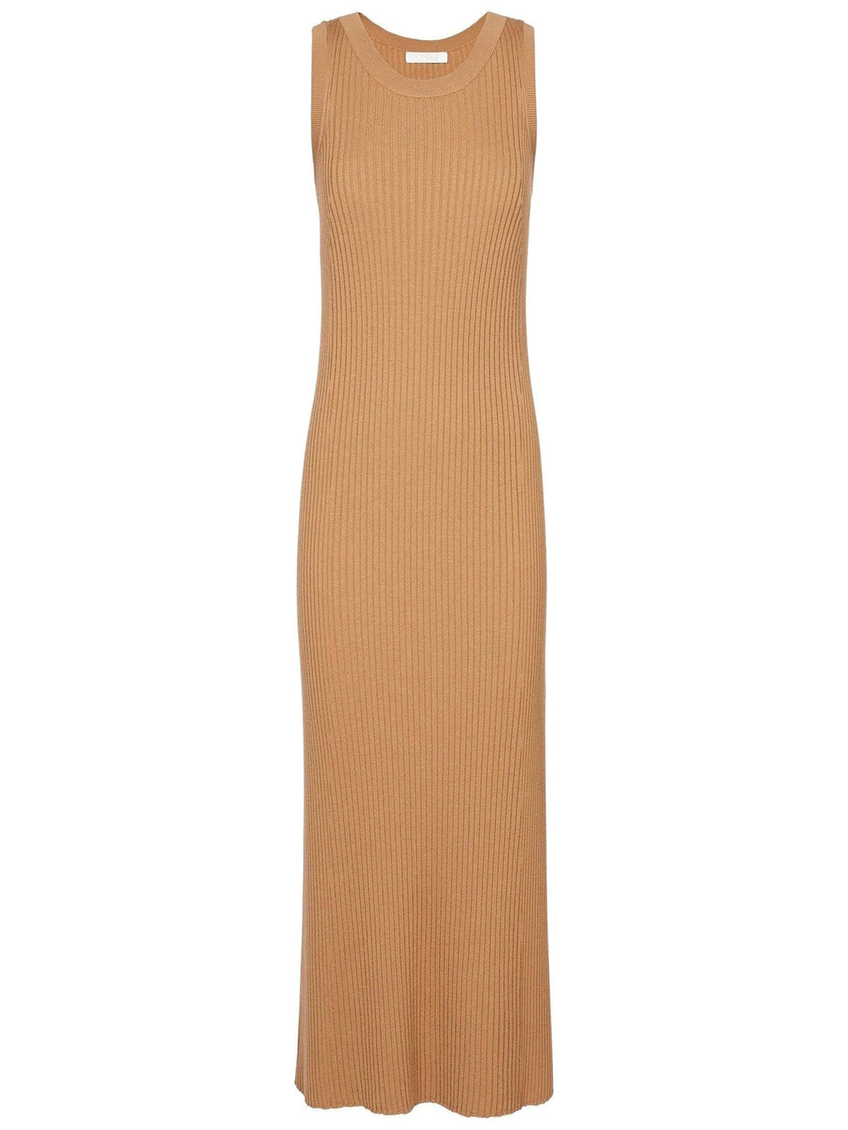 Robe côtelée sans manches en laine - Worn Brown