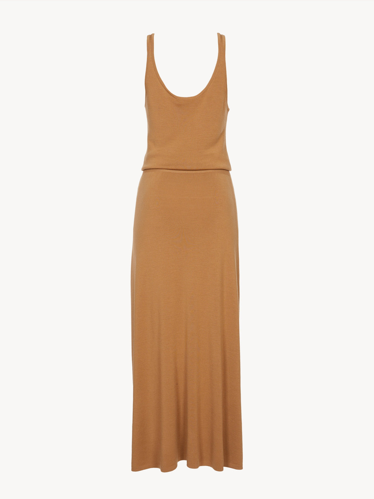 Robe à bretelles en laine côtelé - Worn Brown