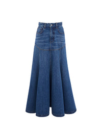 NEW_Jupe evasée en coton - Dusky Blue