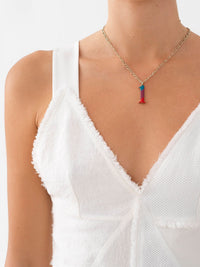 Collier Alphabet Multicolor en laiton - Multicolor