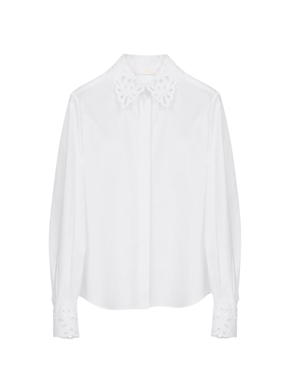 Chemise classique détails à col - White