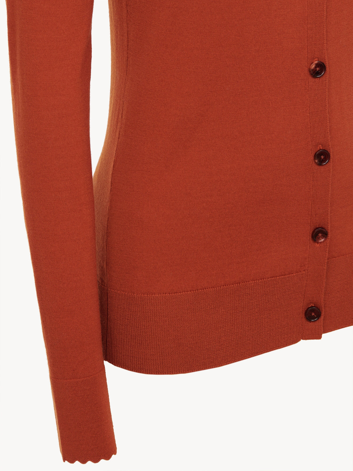 Cardigan à col V en laine extrafine - Tulip Red