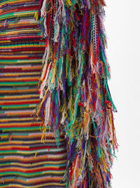 Poncho maille à franges en cachemire - Multicolor
