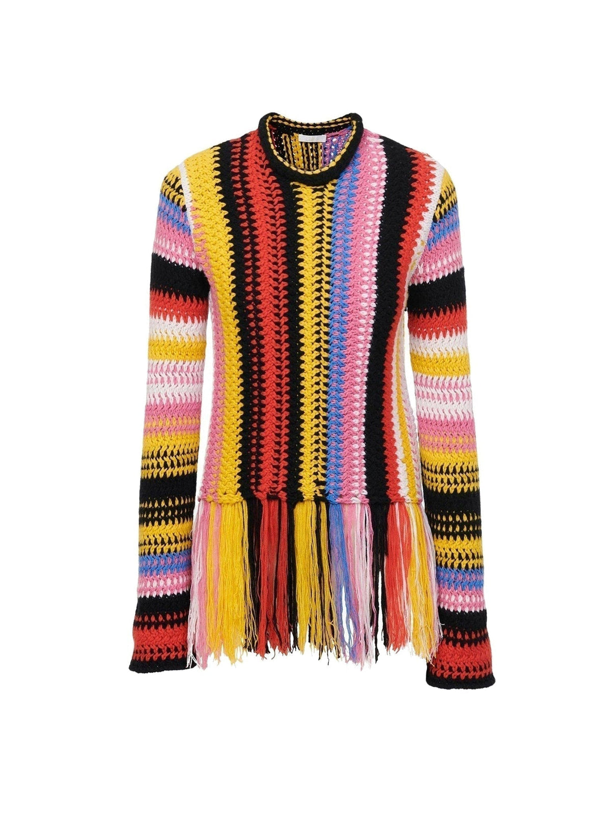Pull frangé en cachemire - Multicolor