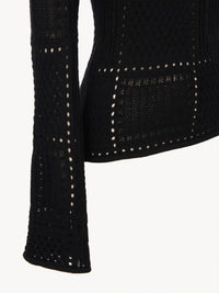 NEW_Pull ajouré en laine et cachemire - Black