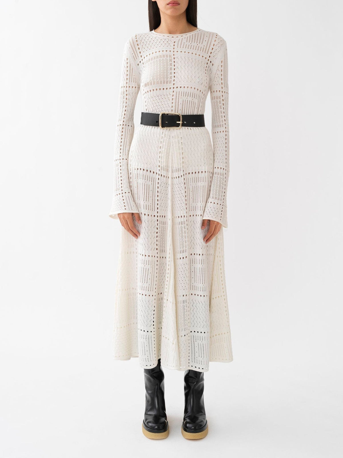 NEW_Pull ajouré en laine et cachemire - Cloudy White