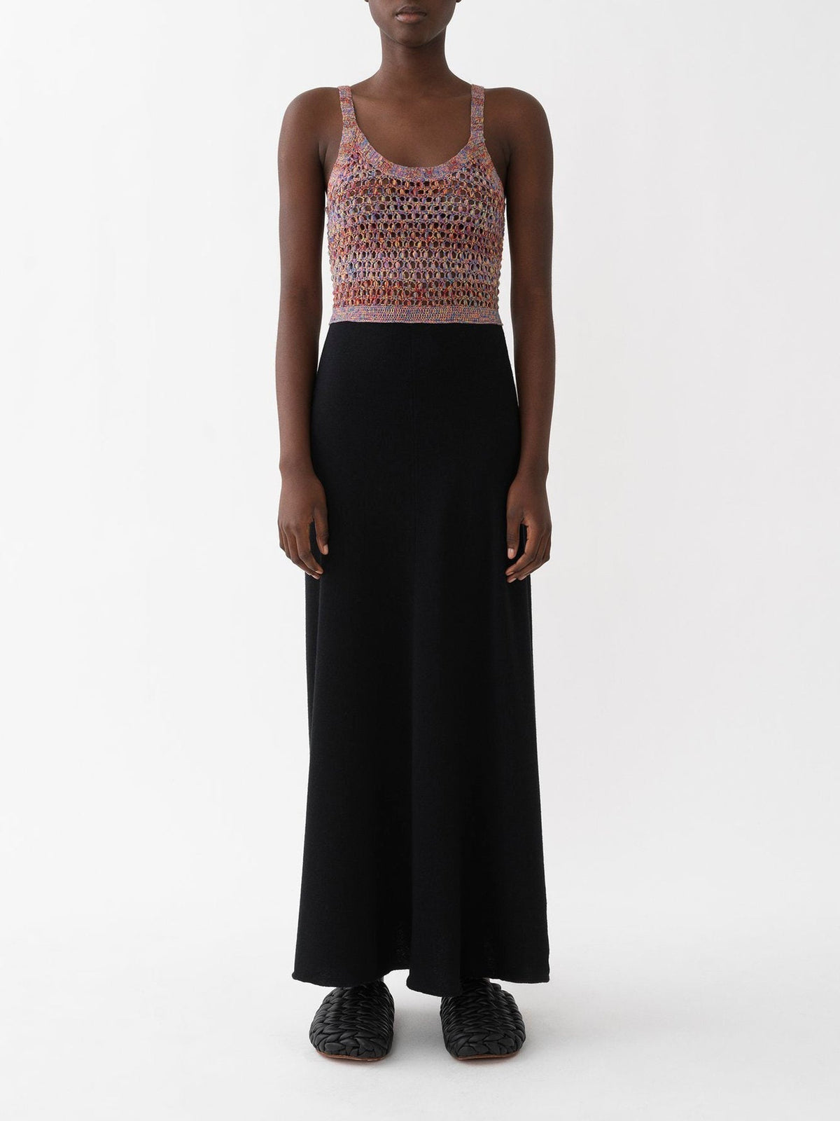 NEW_Robe à bretelles fines en laine - Black