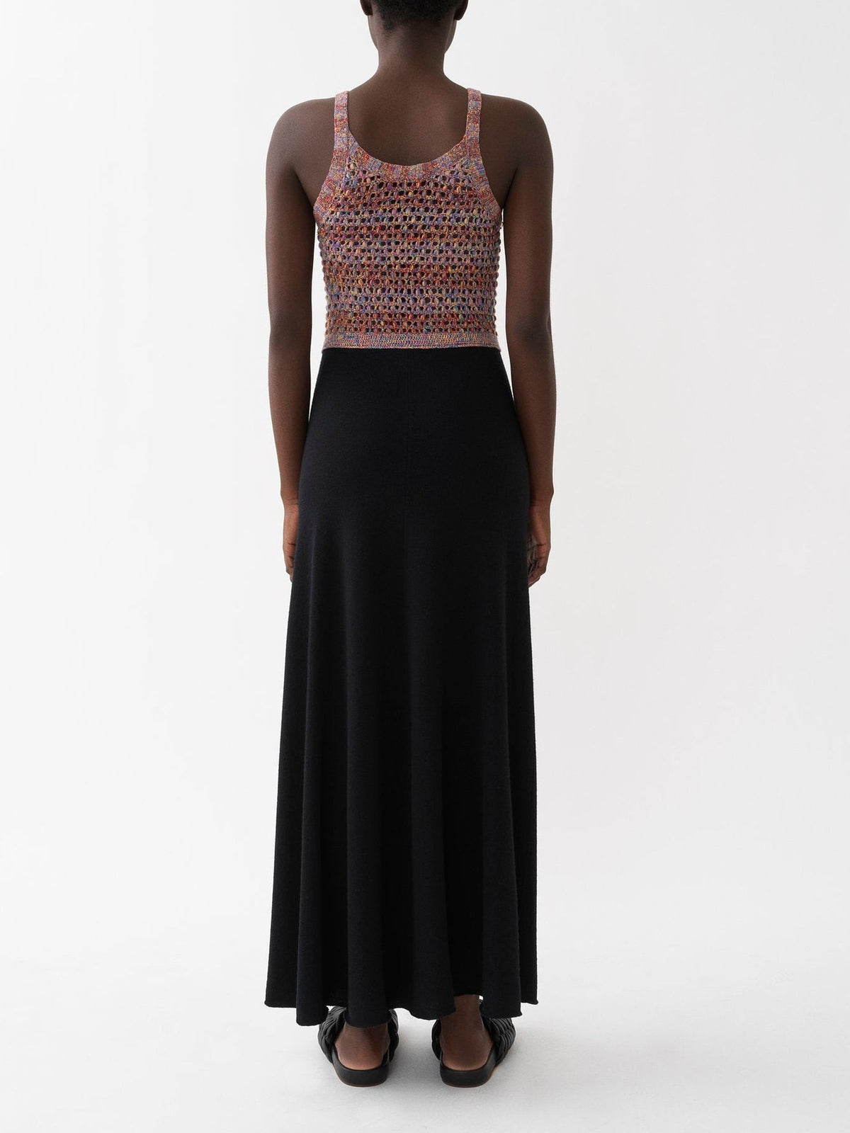 NEW_Robe à bretelles fines en laine - Black