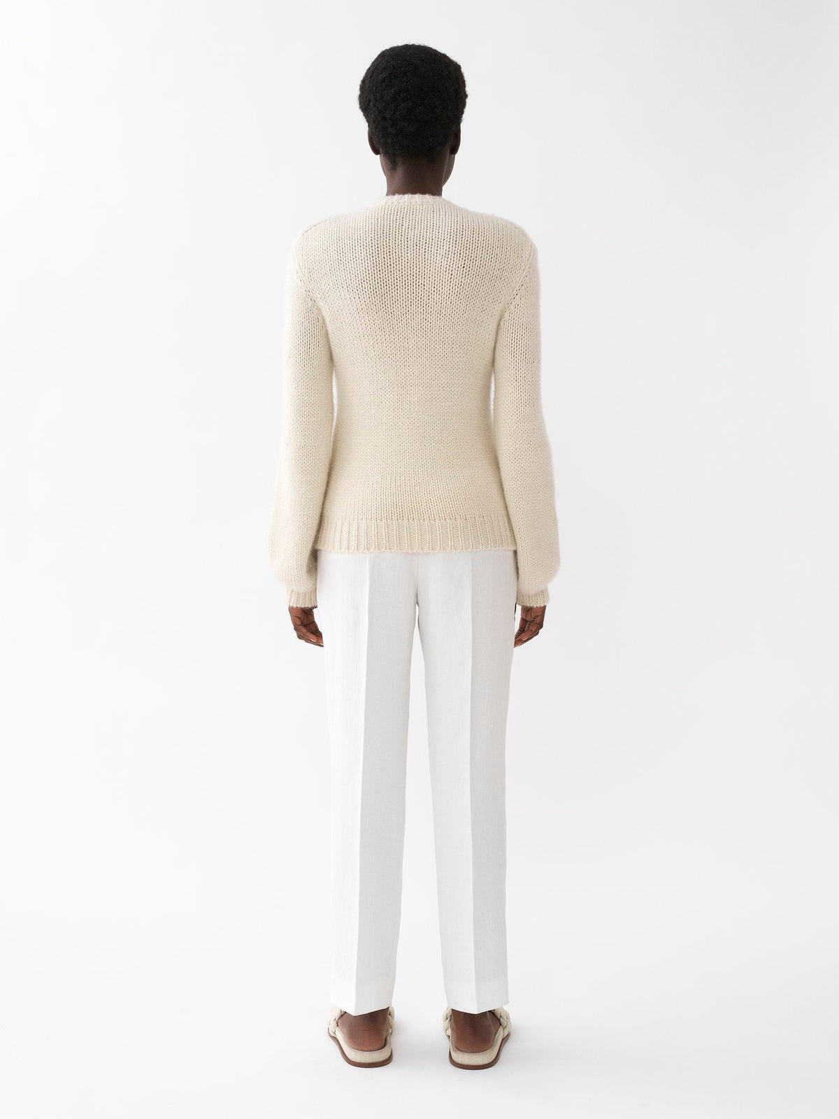 Pantalon droit à pinces en lin - Iconic Milk