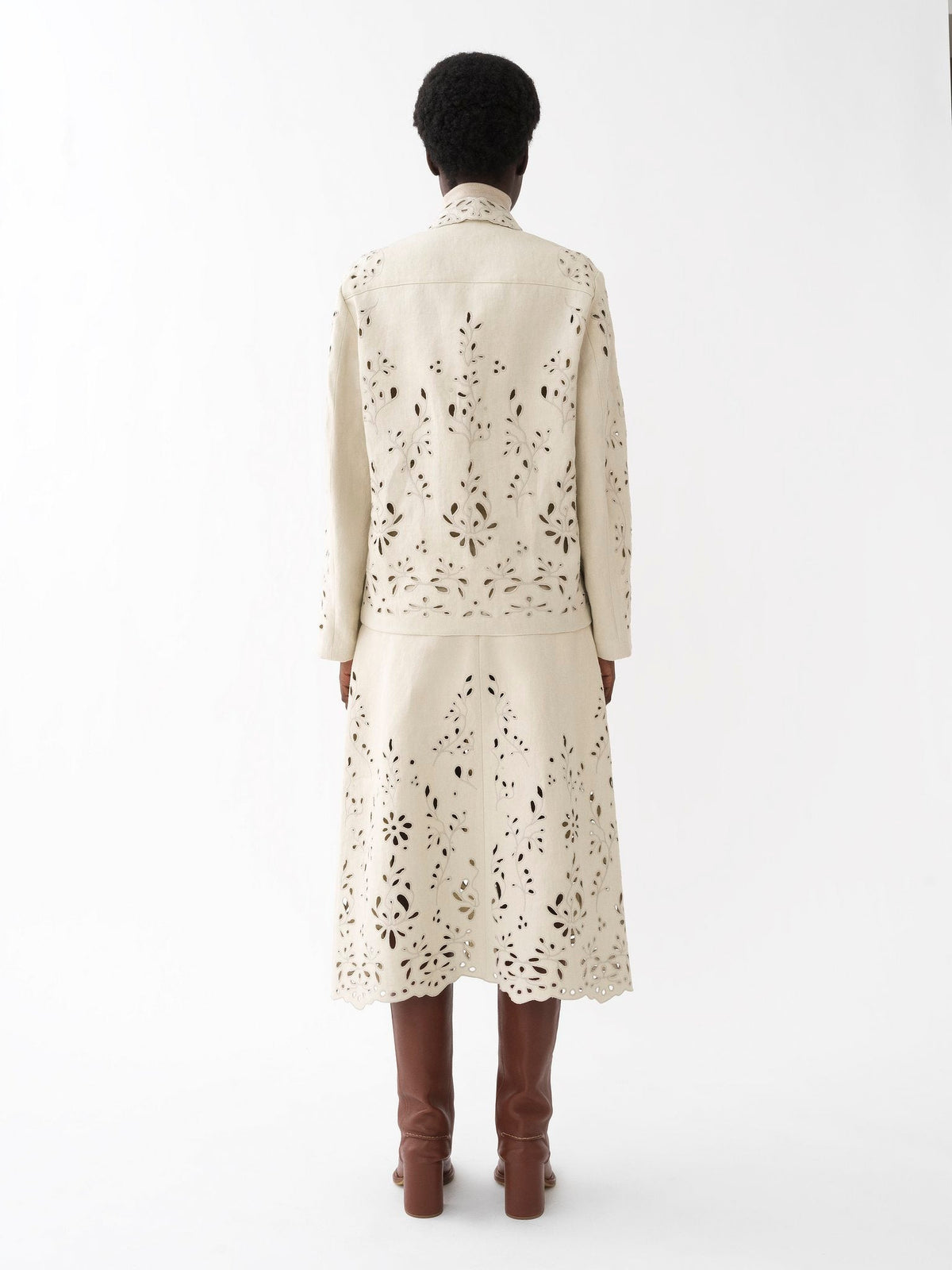 NEW_Veste ajourée à boutons - Soft Ivory