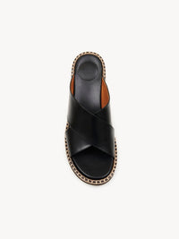 Mules compensées Laia 70 en cuir - Black