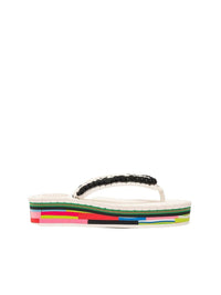 Tongs Lou en coton - White & Black