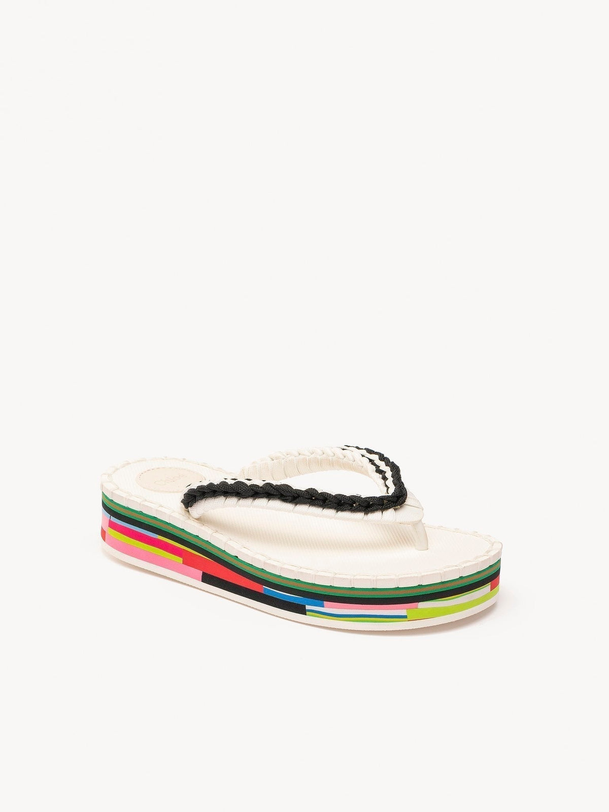 Tongs Lou en coton - White & Black