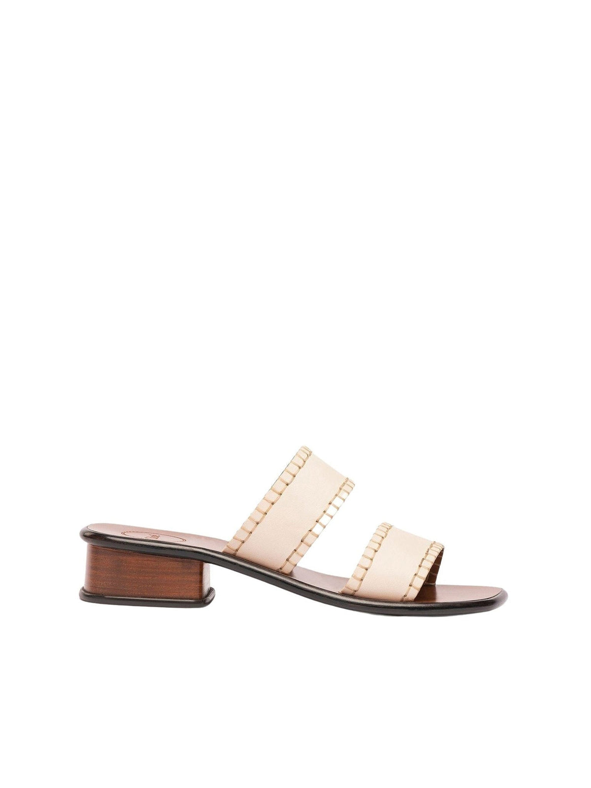 Mules Laia à double brides 35 en cuir - Eggshell