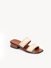 Mules Laia à double brides 35 en cuir - Eggshell