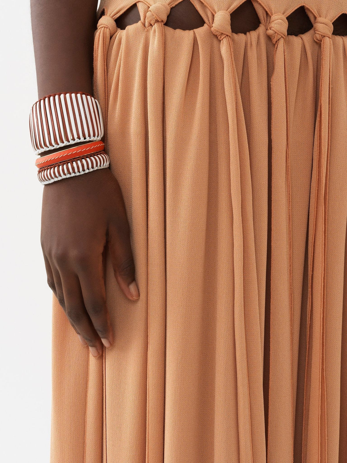 Bracelet Lallo en laiton - Brown & White
