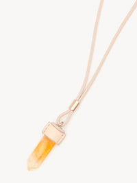 Collier mini Jemma en cuir - Beige & Yellow