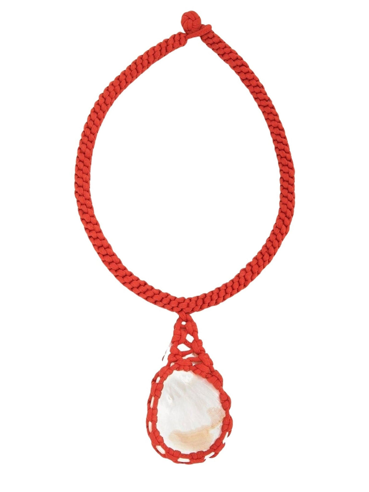 Collier macramé Larry en soie - Scarlet Orange