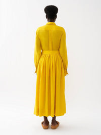 NEW_Jupe evasée en lin - Mustard