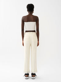 T-shirt court bustier en laine - Lovely White