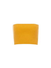 T-shirt court bustier en laine - Sunlight Yellow