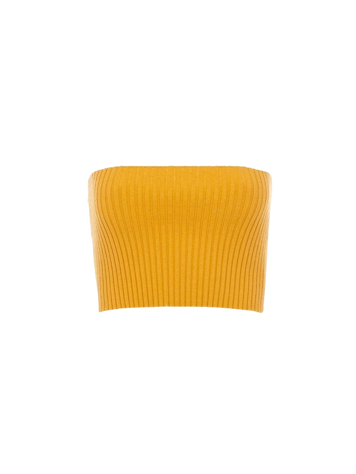 T-shirt court bustier en laine - Sunlight Yellow