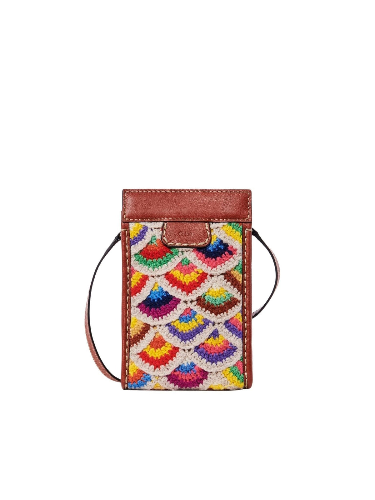 Pochette téléphone Edith en laine et cachemire - Multicolor