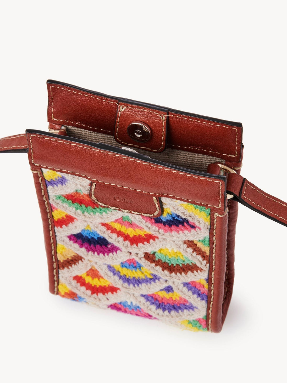 Pochette téléphone Edith en laine et cachemire - Multicolor
