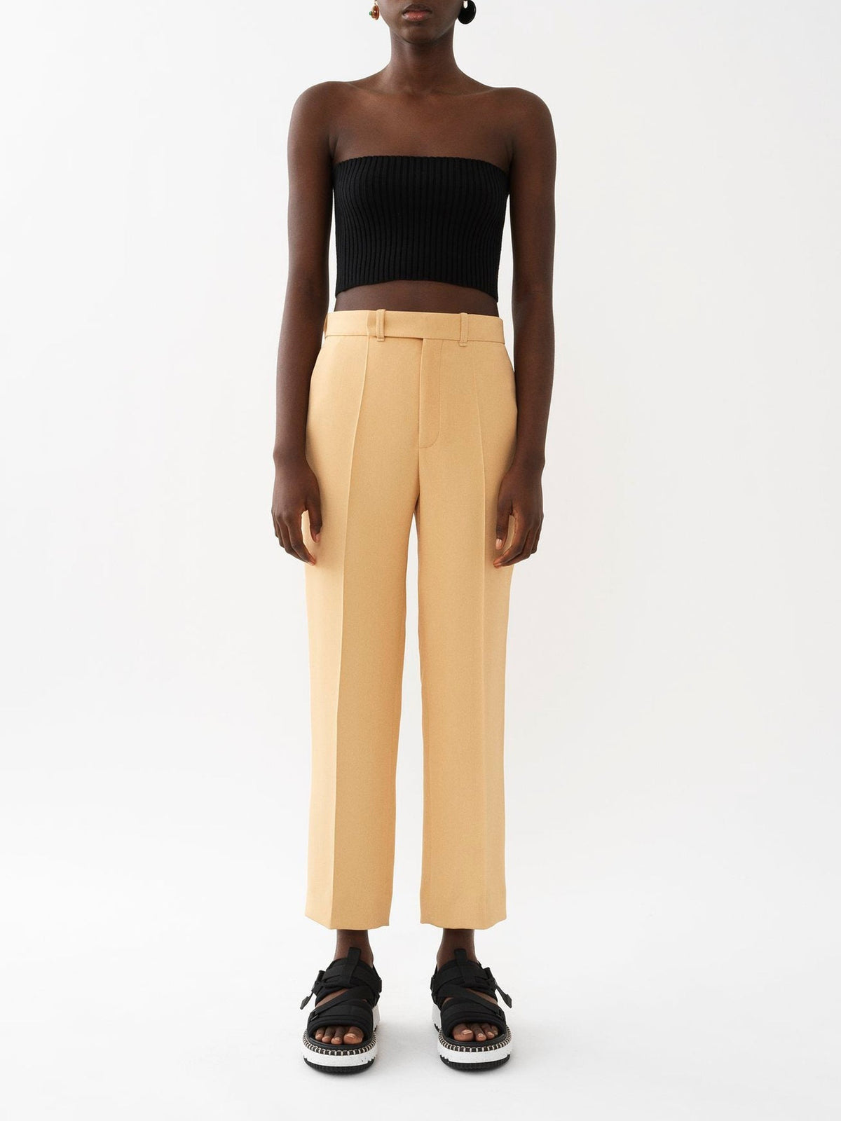 Pantalon costume court en soie - Desert Dust