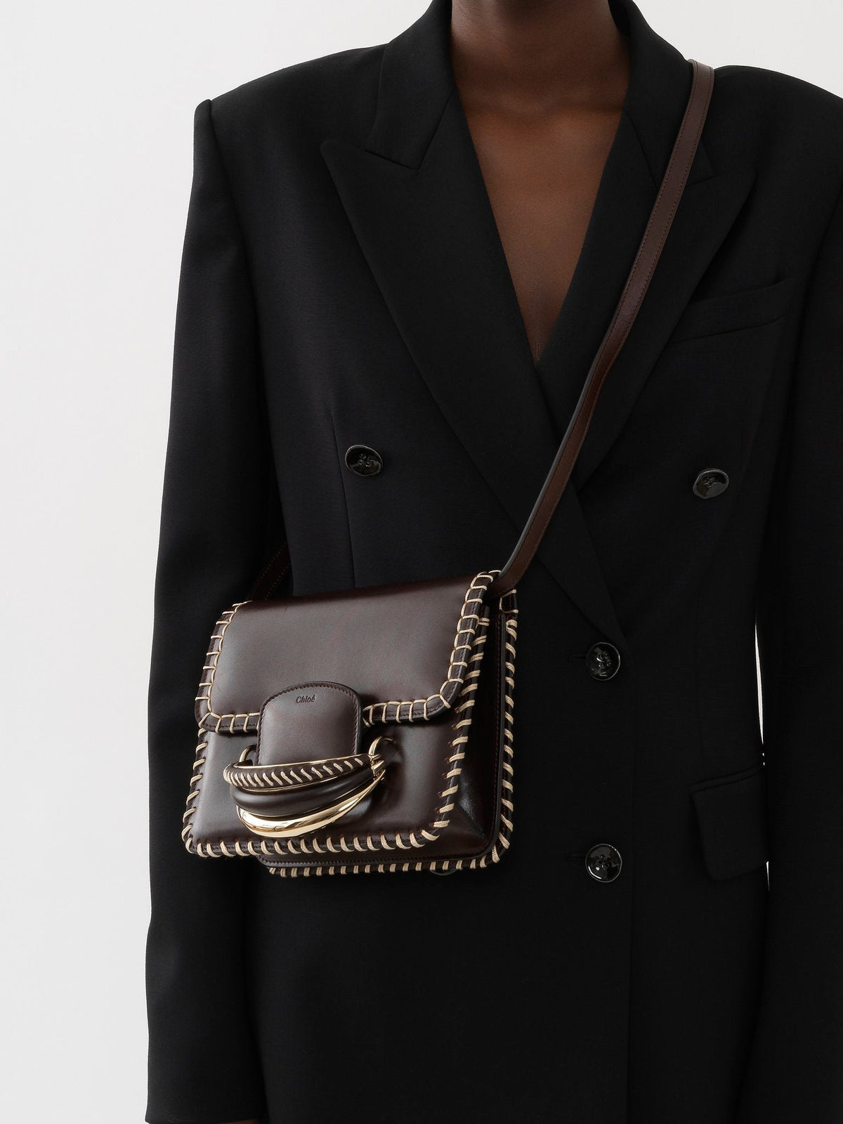 Petit sac à bandoulière Kattie en cuir - Ebony Brown