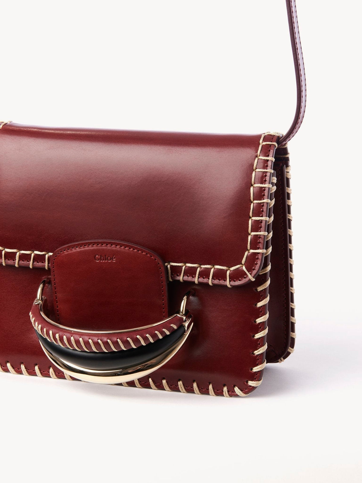 Petit sac à bandoulière Kattie en cuir - Dark Ruby