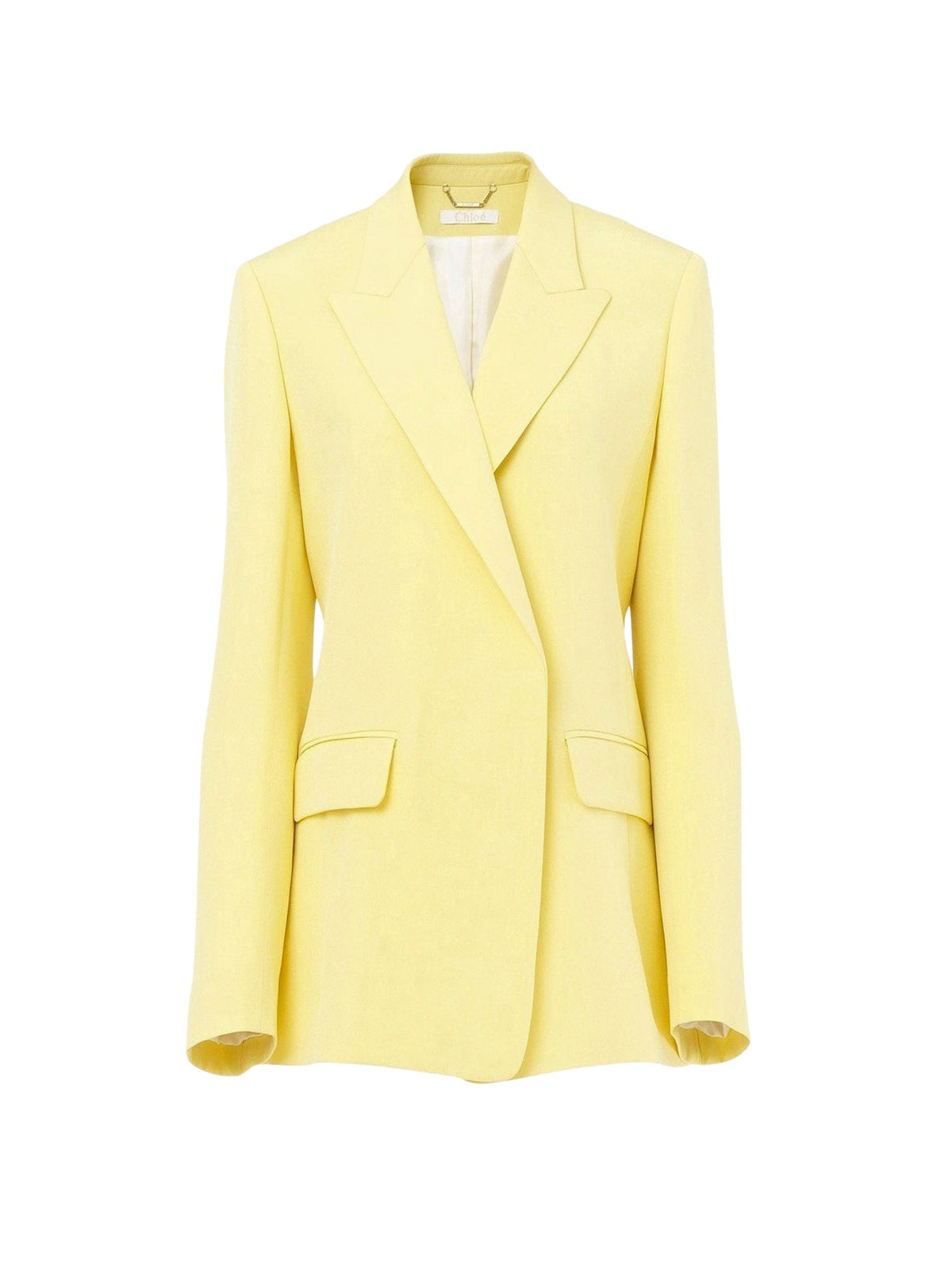 Veste de tailleur classique en soie - Radiant Yellow