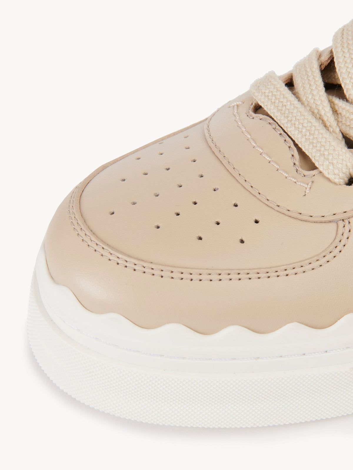 Sneakers Lauren à scratch en cuir - Clay Beige