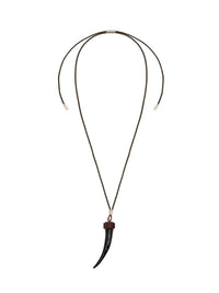 Collier Nerissa pendentif corne en laiton - Brown & Black