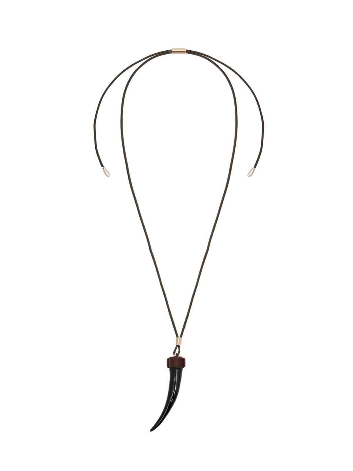 Collier Nerissa pendentif corne en laiton - Brown & Black