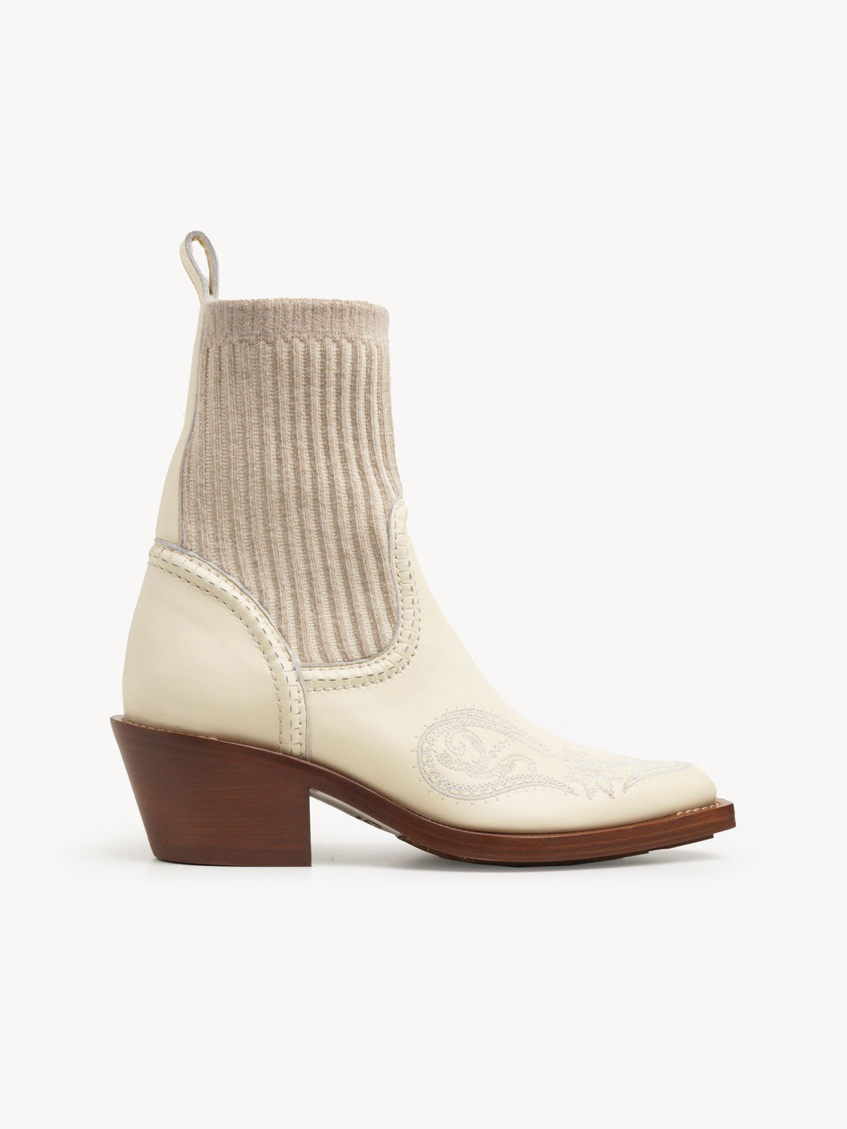 Bottines Nellie en cuir - Eggshell