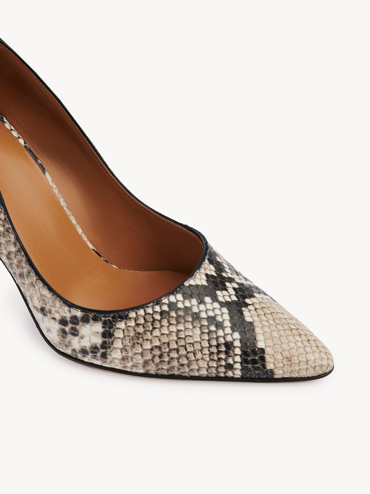 Escarpins à enfiler à talons 90 en cuir - Eternal Grey