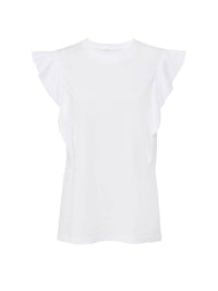T-shirt à manches volantées - White