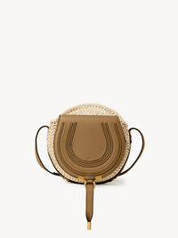 Sac panier rond porté épaule Marcie en cuir - Pottery Brown