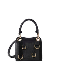 Mini sac porté épaule en cuir - Black