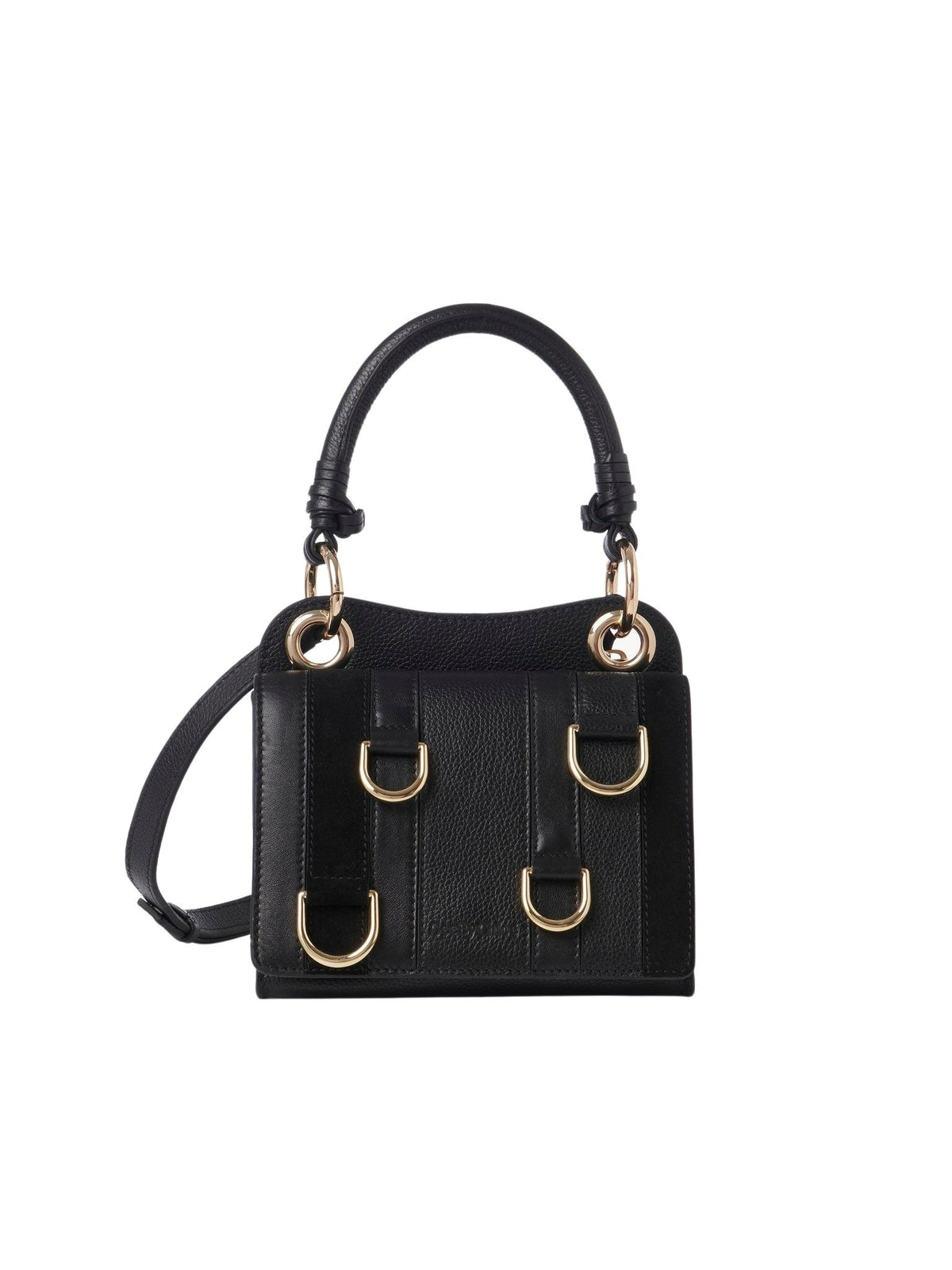 Mini sac porté épaule en cuir - Black