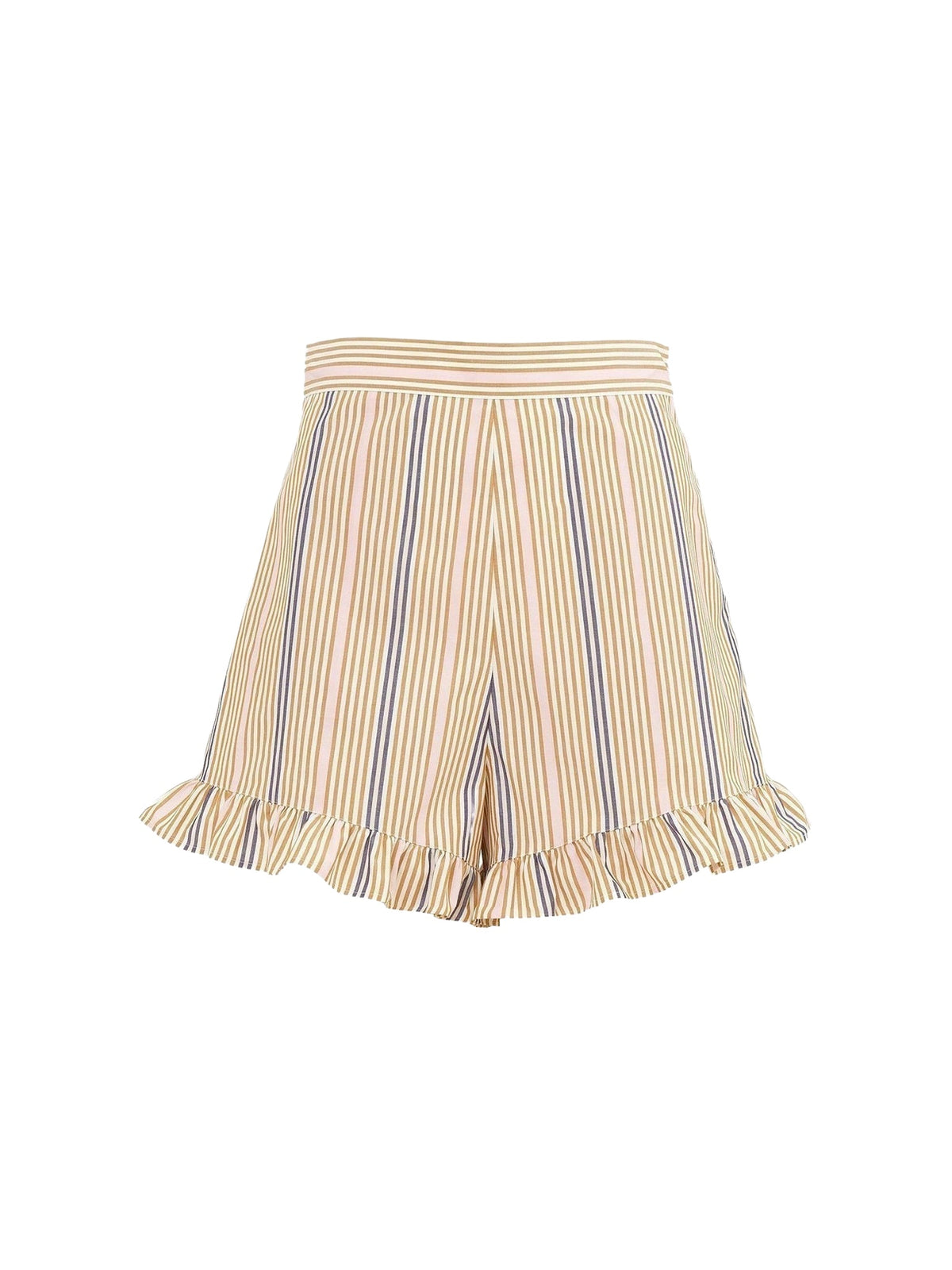 Short taille haute à volants - Multicolor Beige
