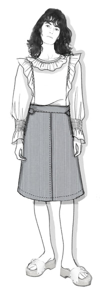 NEW_Skirt, Blue - White 1, 38