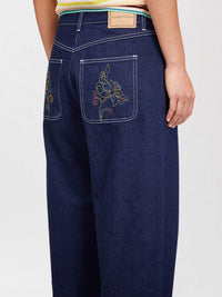 Pantalon court fuselé - Dark Denim
