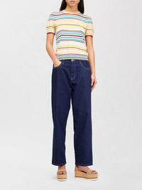 Pantalon court fuselé - Dark Denim